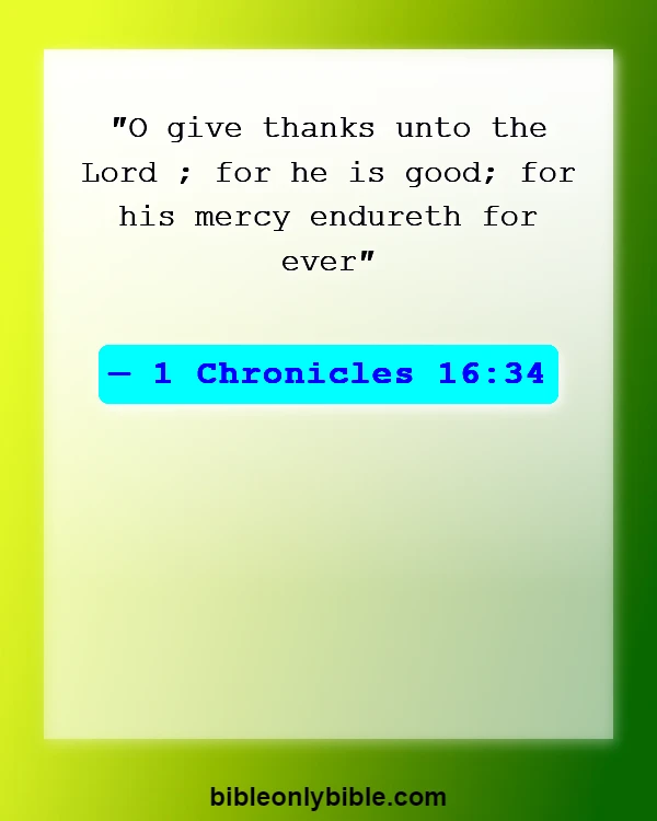 Bible Verses About Thankful Blessed Sunday (1 Chronicles 16:34)