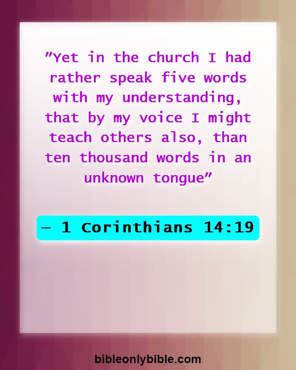 Bible Verses About Speaking In Tongues (1 Corinthians 14:19)