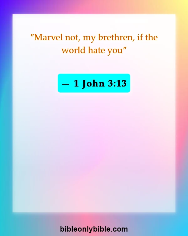 Bible Verses About Persecution (1 John 3:13)