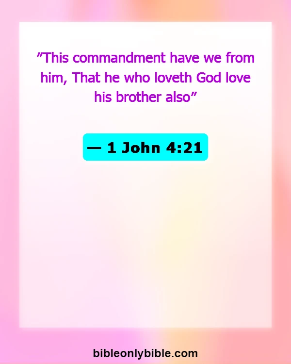 Bible Verses About Love Your Brothers And Sisters In Christ (1 John 4:21)