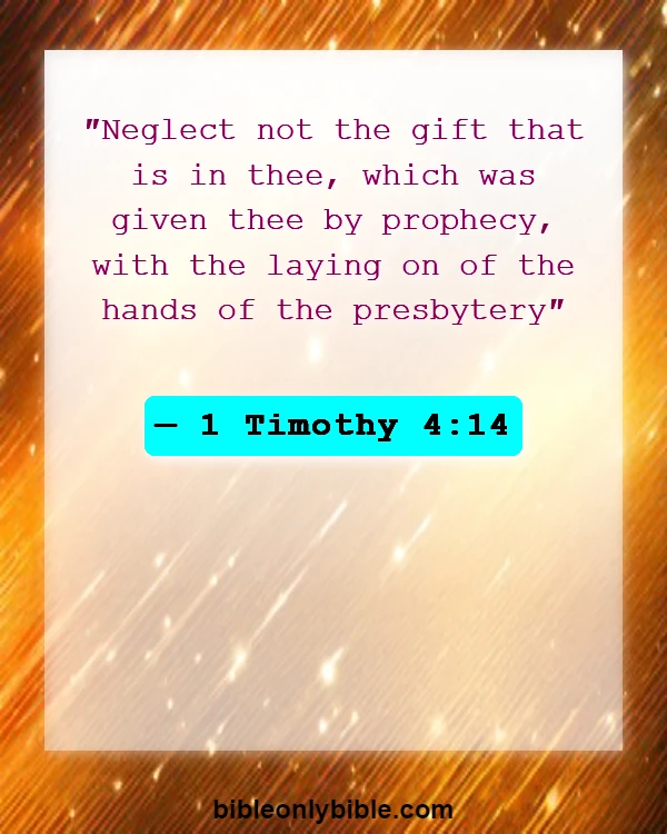 Bible Verses About Gifts And Talents (1 Timothy 4:14)
