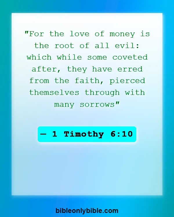 Bible Verses About Money Problems (1 Timothy 6:10)