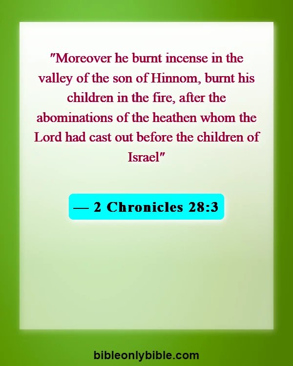 Bible Verses About Abomination (2 Chronicles 28:3)