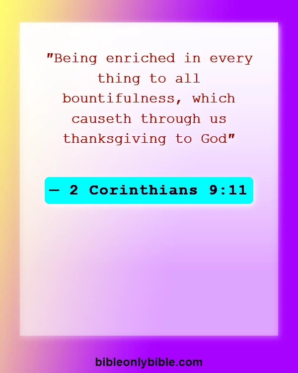 Bible Verses About Thankful Blessed Sunday (2 Corinthians 9:11)