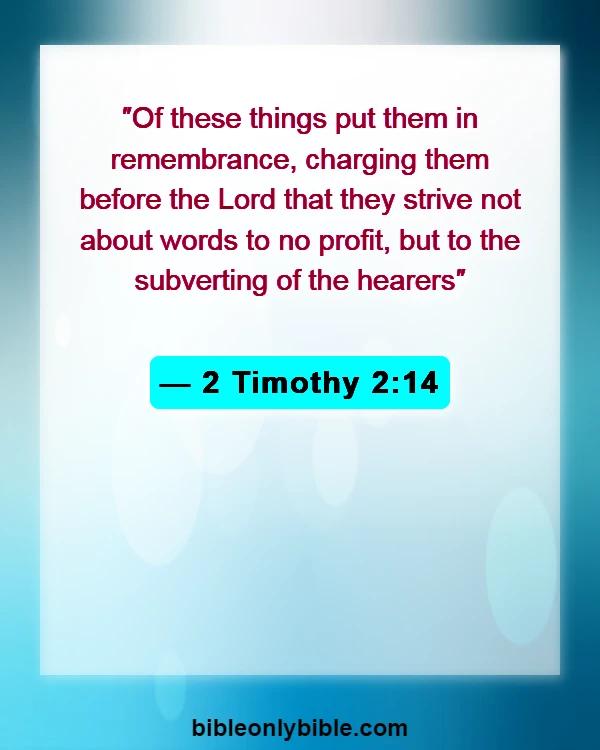Bible Verses About Do Not Argue With A Fool (2 Timothy 2:14)
