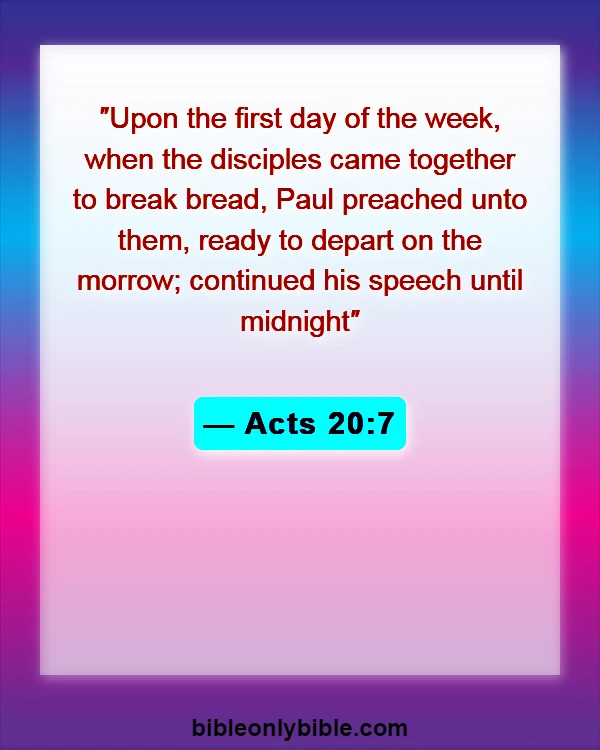 Bible Verses About Thankful Blessed Sunday (Acts 20:7)