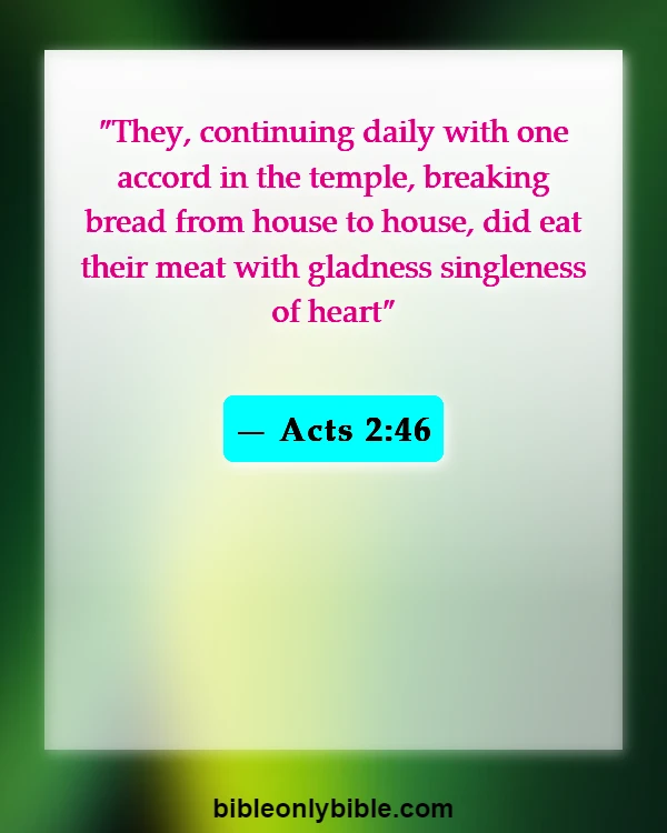 Bible Verses About Welcoming Visitors In Church (Acts 2:46)