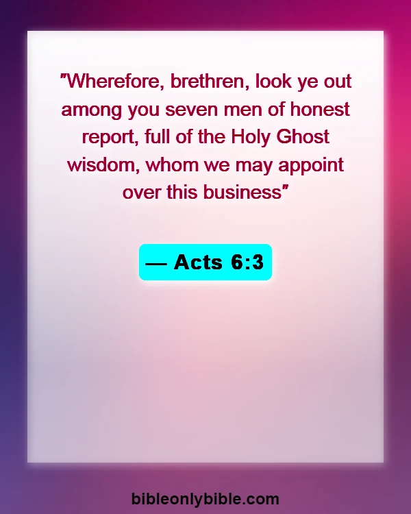Bible Verses About Leadership In The Church (Acts 6:3)