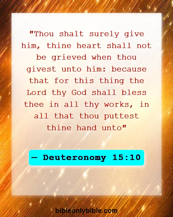 Bible Verses About Generosity (Deuteronomy 15:10)