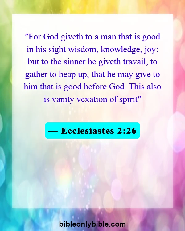Bible Verses About Age And Wisdom (Ecclesiastes 2:26)