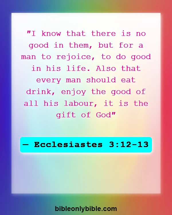 Bible Verses About Accomplishments (Ecclesiastes 3:12-13)
