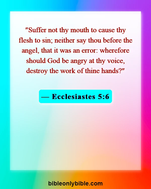 Bible Verses About Cursing (Ecclesiastes 5:6)
