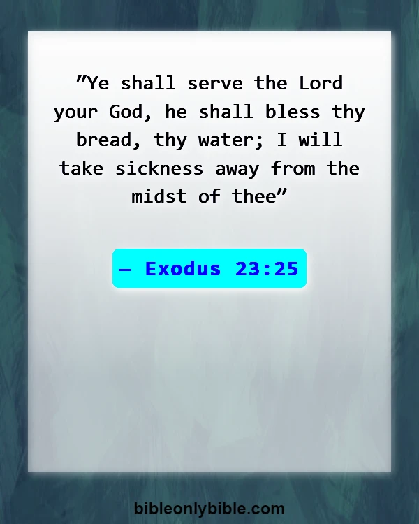 Bible Verses About God Protecting Us From Sickness (Exodus 23:25)
