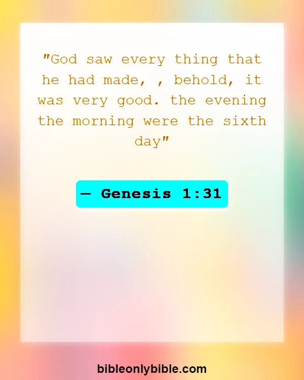 Bible Verses About Respecting God's Creation (Genesis 1:31)