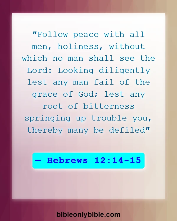 Bible Verses About Be Angry But Do Not Sin (Hebrews 12:14-15)