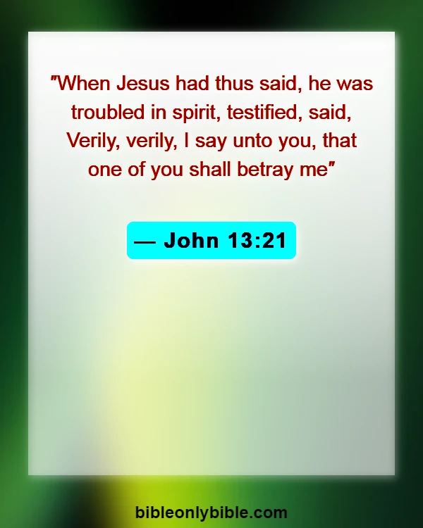Bible Verses About Siblings Fighting And Betrayal (John 13:21)