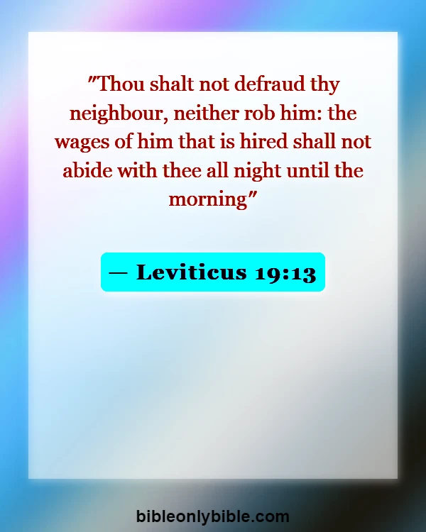 Bible Verses About Success In Business (Leviticus 19:13)