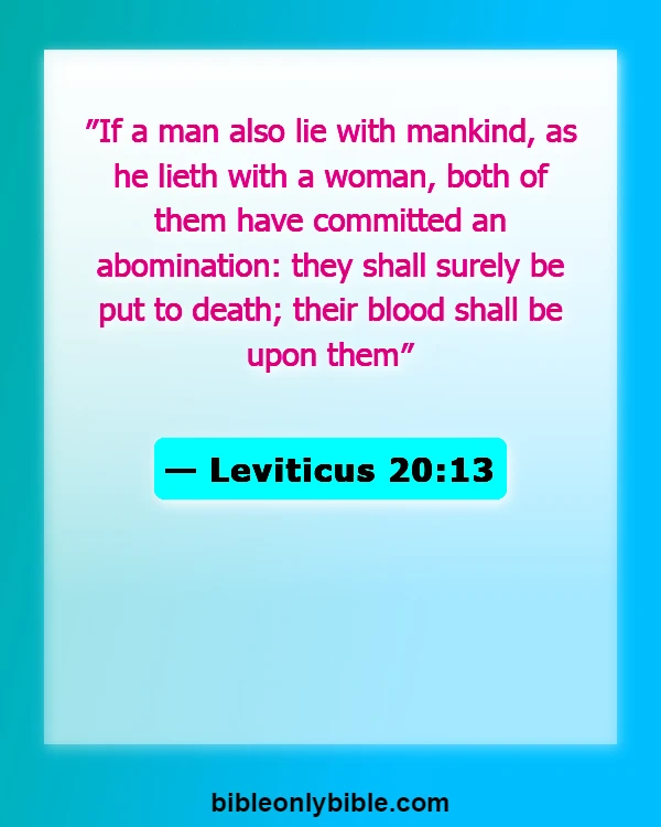 Bible Verses About Abomination (Leviticus 20:13)