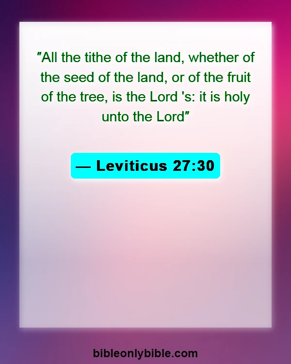 Bible Verses About Tithes And Offerings (Leviticus 27:30)