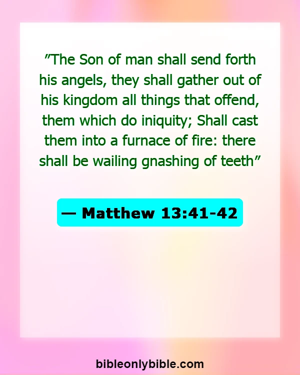 Bible Verses About Wicked Being Punished (Matthew 13:41-42)