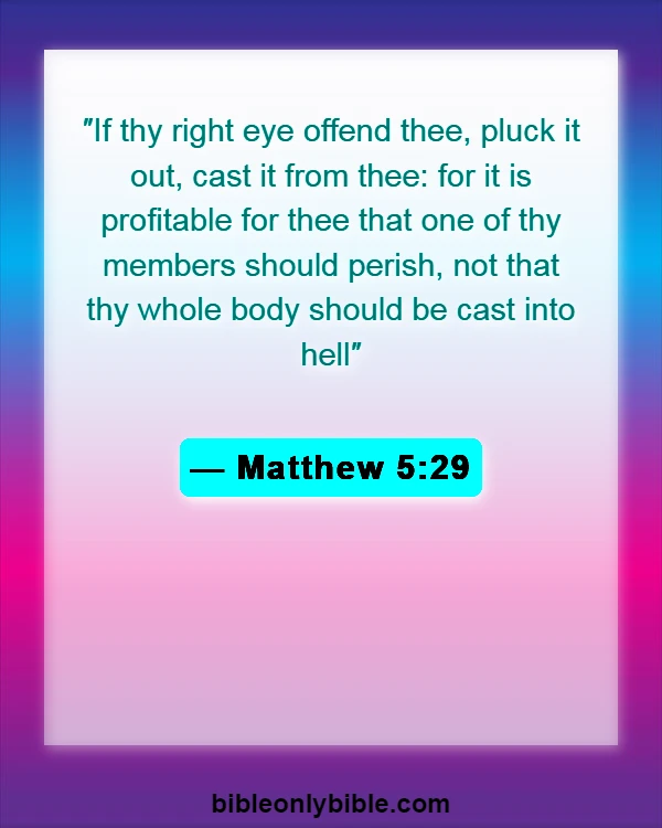 Bible Verses About Unbelievers Going To Hell (Matthew 5:29)