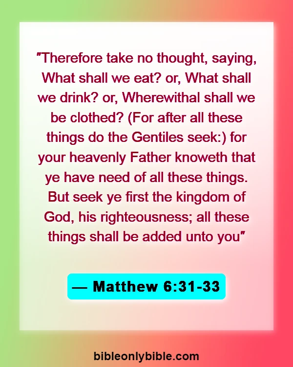 Bible Verses About Hardships And Problems (Matthew 6:31-33)