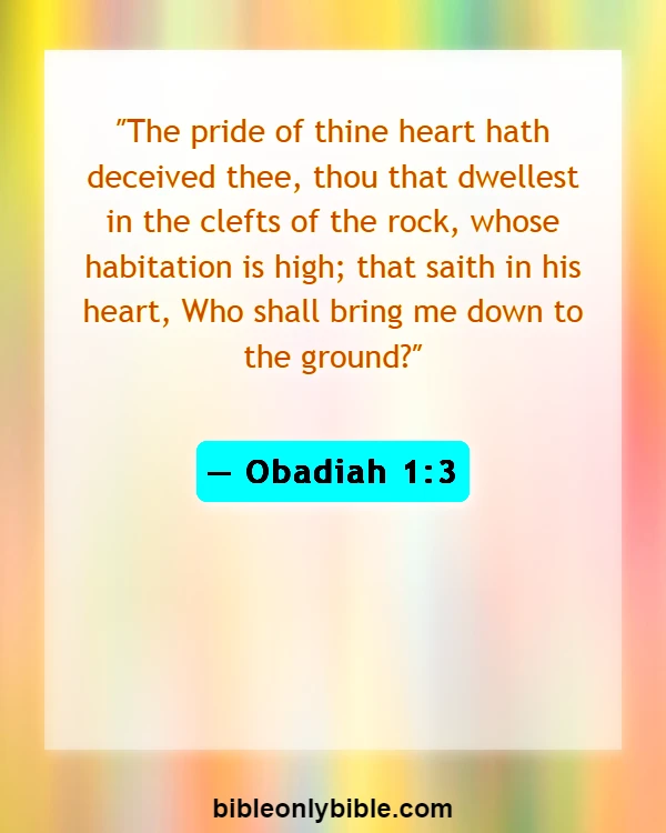 Bible Verses About Consequences Of Pride (Obadiah 1:3)