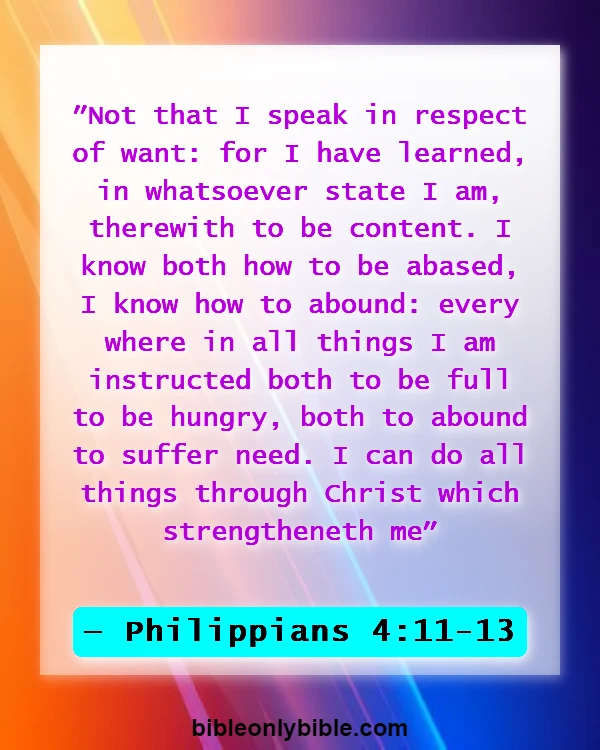 Bible Verses About Financial Problems (Philippians 4:11-13)