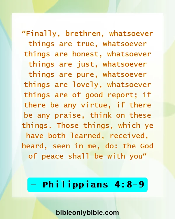 Bible Verses About Discipline Life (Philippians 4:8-9)