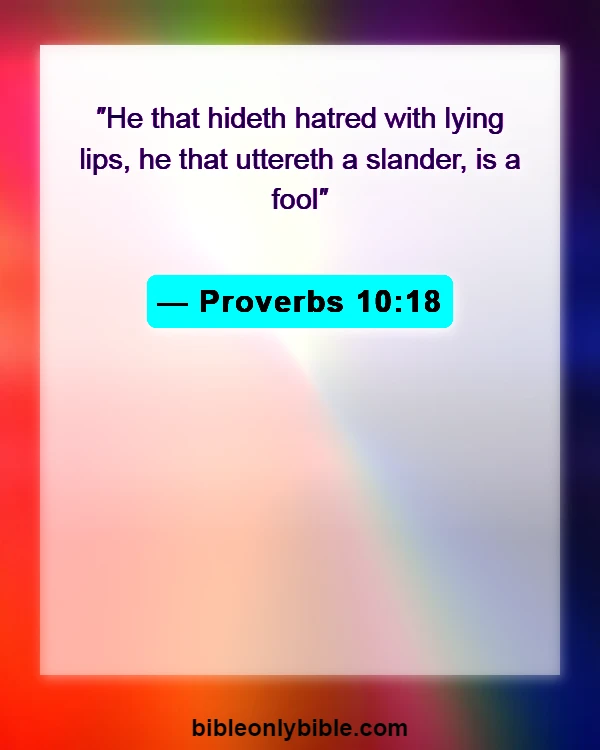 Bible Verses About Gossip (Proverbs 10:18)
