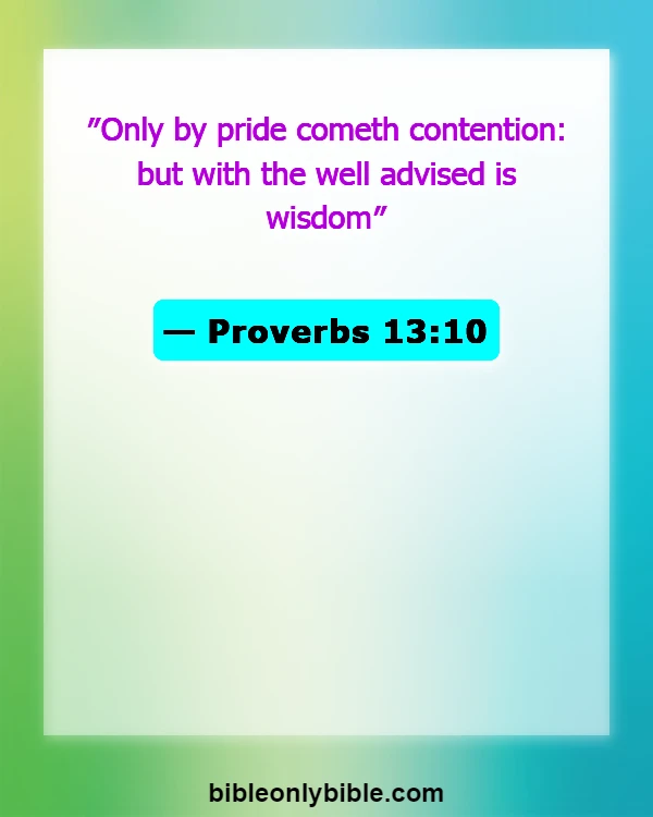 Bible Verses About Division (Proverbs 13:10)