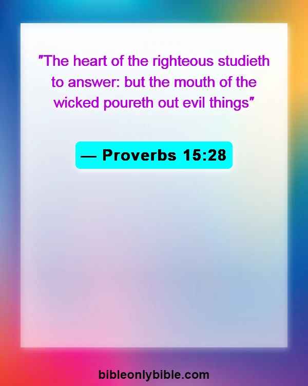 Bible Verses About Talking Too Much (Proverbs 15:28)