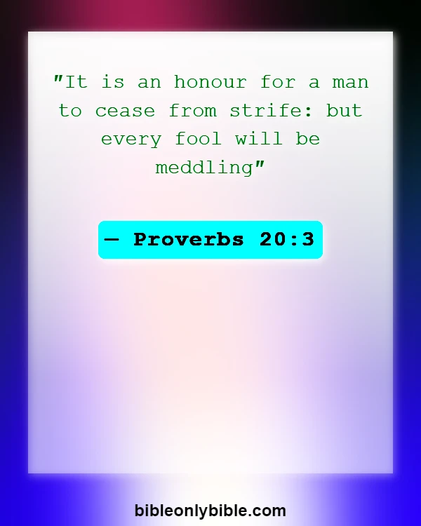 Bible Verses About Quarreling (Proverbs 20:3)