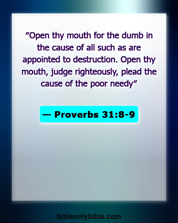 Bible Verses About Doing The Right Thing (Proverbs 31:8-9)