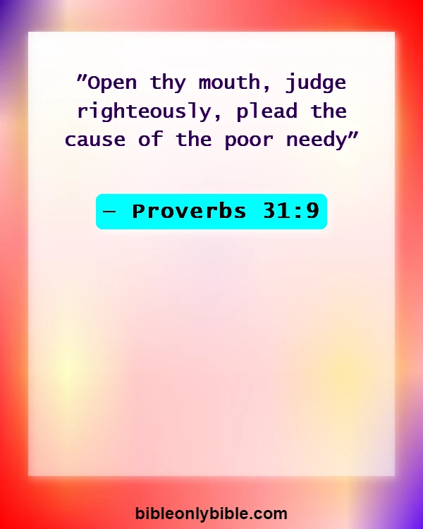 Bible Verses About Fairness And Equality (Proverbs 31:9)