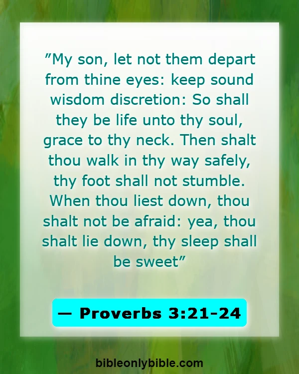 Bible Verses About Sleep And Laziness (Proverbs 3:21-24)