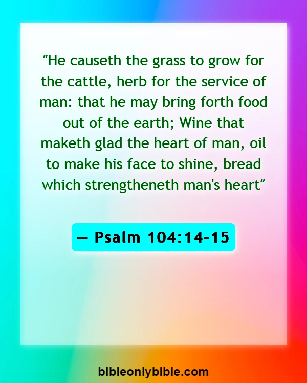 Bible Verses About Respecting God's Creation (Psalm 104:14-15)