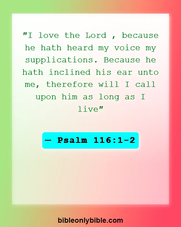 Bible Verses About Depression And Loneliness (Psalm 116:1-2)