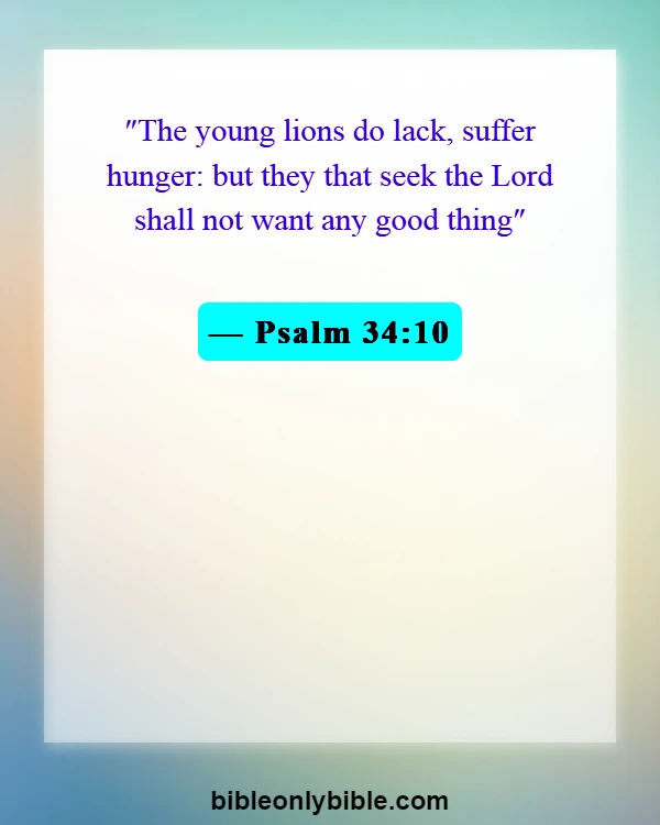 Bible Verses About Financial Problems (Psalm 34:10)