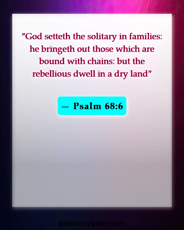 Bible Verses About Sadness And Loneliness (Psalm 68:6)