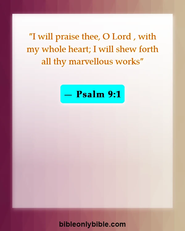 Bible Verses About Thankful Blessed Sunday (Psalm 9:1)