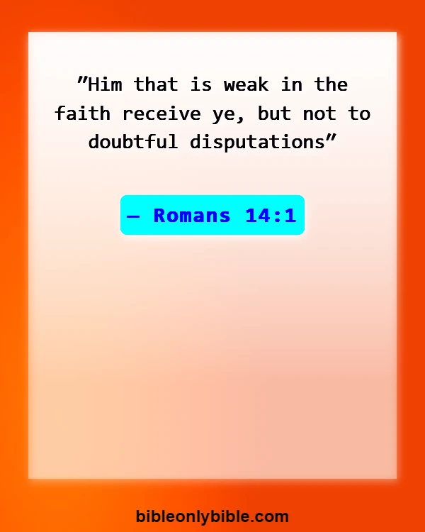Bible Verses About Acceptance (Romans 14:1)