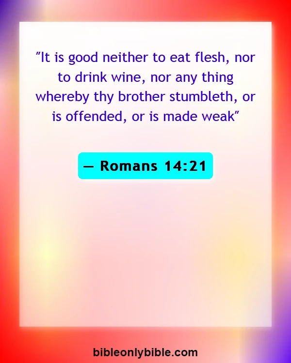 Bible Verses About Warning Drinking Wine And Alcohol (Romans 14:21)