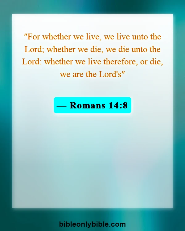 Bible Verses About Respect For Human Life (Romans 14:8)
