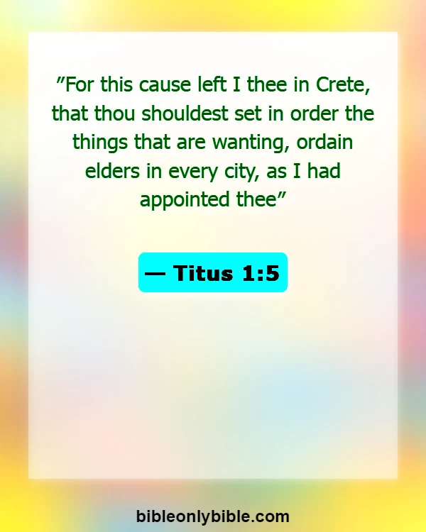 Bible Verses About Leadership In The Church (Titus 1:5)