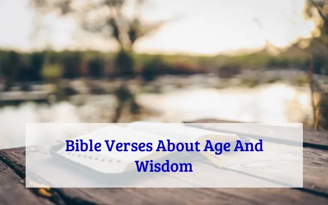 Bible Verses About Age And Wisdom