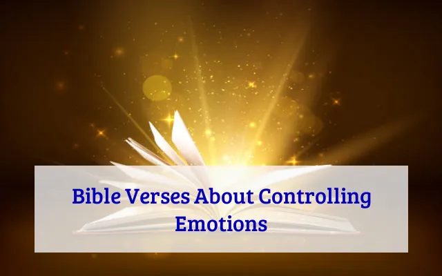Bible Verses About Controlling Emotions