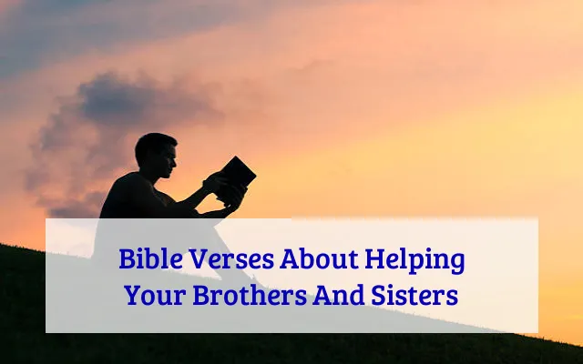 Bible Verses About Helping Your Brothers And Sisters
