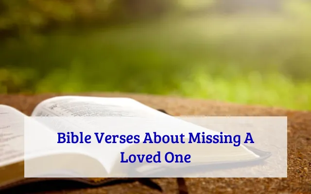 Bible Verses About Missing A Loved One