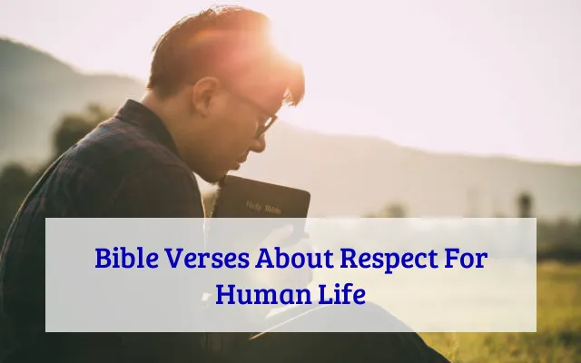 Bible Verses About Respect For Human Life